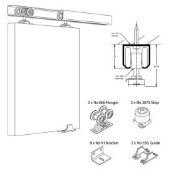Brio SR60-30/1 Sliding Door Complete Track Set - 3000mm