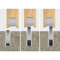 Fantom Door Stop And Holder - Floor And Door Mounted - Clear -Security Door Locks f t ftm fds clear 1