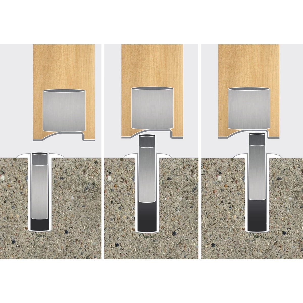 Fantom Door Stop And Holder - Floor And Door Mounted - Satin Chrome 4 Fantom Door Stop And Holder - Floor And Door Mounted - Satin Chrome - Image 2