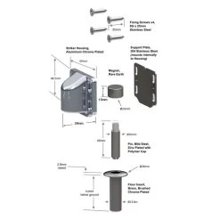 Fantom Door Stop No Hold Open For Hinged Doors - Fire - Satin Chrome Plate -Security Door Locks f t ftm fire satin 2