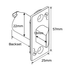 Legge G2 Deadlatch - Latch Only - Satin Chrome Plate - 60mm -Security Door Locks l g lgg2 60dls 4