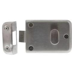 Schlage 454 Nightlatch No Cylinder - Satin Stainless Steel