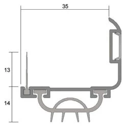 Kilargo IS3070si Door Bottom Seal 14mm - Clear Anodised Aluminium