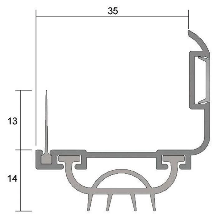 Kilargo IS3070si Door Bottom Seal 14mm - Clear Anodised Aluminium 3 Kilargo IS3070si Door Bottom Seal 14mm - Clear Anodised Aluminium