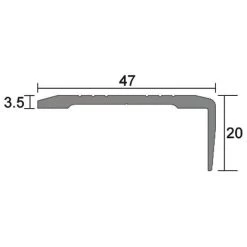 Kilargo IS4135 Threshold Plate - Stair Nosing - Clear Anodised Aluminium