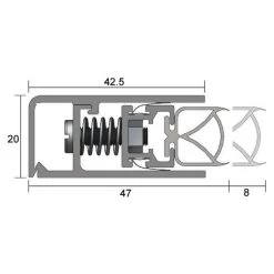 Kilargo IS7090si Perimeter Seal - Clear Anodised Aluminium