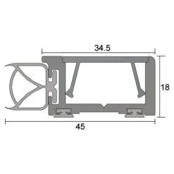 Kilargo IS7195si Perimeter Seal - Clear Anodised Aluminium