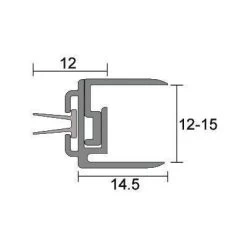 Kilargo IS7330si Meeting Style - Astragal Seal - 2250mm - Clear Anodised Aluminium