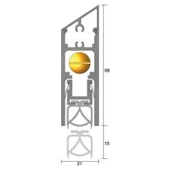 Kilargo IS8020si Automatic Door Bottom Seal - Clear Anodised Aluminium