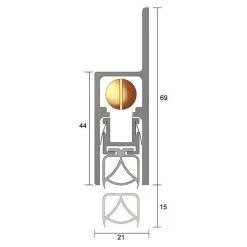 Kilargo IS8090si Automatic Door Bottom Seal - Clear Anodised Aluminium