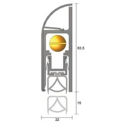 Kilargo IS8091si Automatic Door Bottom Seal - Clear Anodised Aluminium