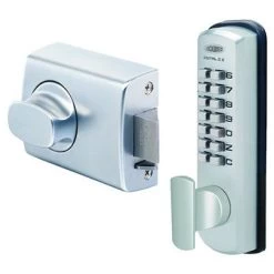 Lockwood 002DX Mechanical Digital Deadlatch Lock - Satin Chrome - Display Pack