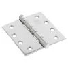 Lockwood Ball Bearing Fixed Pin Butt Hinge - Polished Stainless Steel - 100x100x2.5mm
