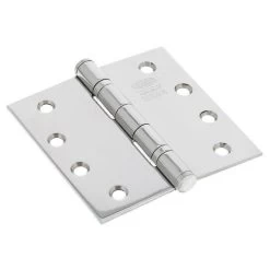 Lockwood Ball Bearing Fixed Pin Butt Hinge - Polished Stainless Steel - 100x100x2.5mm