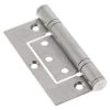 Lockwood Ball Bearing Fixed Pin Fast Fix Hinge - Aluminium Doors - Satin Satinless Steel - 100x70x2.5mm