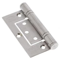Lockwood Ball Bearing Fixed Pin Fast Fix Hinge - Aluminium Doors - Satin Satinless Steel - 100x70x2.5mm