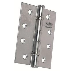 Lockwood Ball Bearing Fixed Pin Butt Hinge - Satin Stainless Steel - 100x75x2.5mm