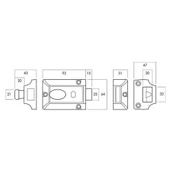 Lockwood 100 Nightlatch No Cylinder - Brown -Security Door Locks lw100nocyl 2