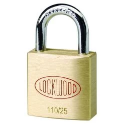 Lockwood 110 - 25mm Brass Padlock - 15mm Shackle - Display Pack