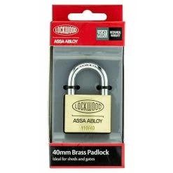 Lockwood 110 - 40mm Brass Padlock - 23mm Shackle - Display Pack