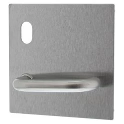 Lockwood 20001NA-96L External Flat Plate With Cylinder Hole And Lever - Left Hand - Satin Stainless Steel
