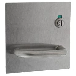 Lockwood 20014-96R External Flat Plate With Indicating Slotted Turn And Lever - Right Hand - Satin Stainless Steel
