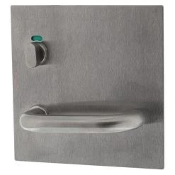 Lockwood 20016NN-96L External Flat Plate With Indicating Turn And Lever - Left Hand - Satin Stainless Steel