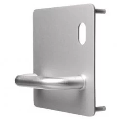 Lockwood 20201NA-96R External Flat Plate With Cylinder Hole And Lever - Right Hand - Satin Stainless Steel