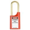 Lockwood 215P - 40mm Locked Out Plastic Padlock - Red - 50mm Brass Shackle -Security Door Locks lw215p40 2501 6kd 1