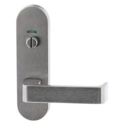 Lockwood 2814-90 External Plate With Privacy Indicating Emergency Turn And Lever - Satin Chrome