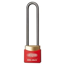 Lockwood 312 - 30mm Deadlocking Brass Padlock - Red - 50mm Shackle