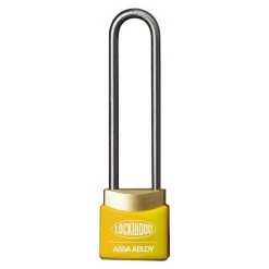 Lockwood 312 - 30mm Deadlocking Brass Padlock - Yellow - 50mm Shackle