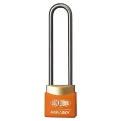 Lockwood 312 - 30mm Latching Brass Padlock - Orange - 50mm Shackle