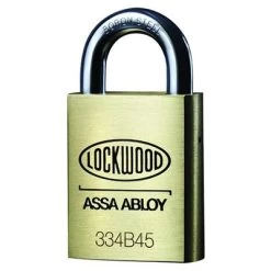 Lockwood 334 - 45mm Brass Padlock - 19mm Shackle - Display Pack
