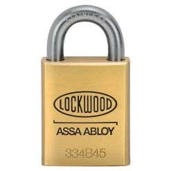 Lockwood 334 - 45mm High Security Brass Padlock - 19mm Stainless Steel Shackle