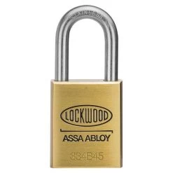 Lockwood 334 - 45mm High Security Brass Padlock - 38mm Stainless Steel Shackle