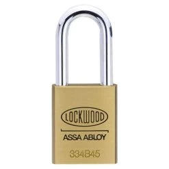Lockwood 334 - 45mm High Security Brass Padlock - 48mm Stainless Steel Shackle