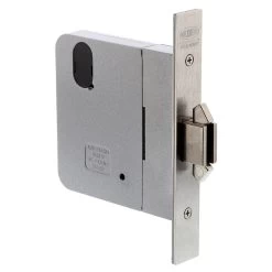 Lockwood 4573 Sliding Door Deadbolt Mortice Lock - 89mm Extended Backset - Satin Chrome