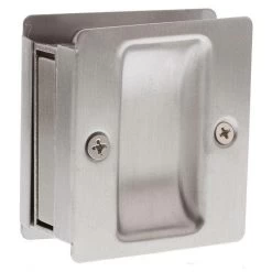 Lockwood 7350 Passage Cavity Sliding Door Latch - Satin Stainless Steel