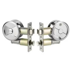 Lockwood 7400 Privacy Cavity Sliding Door Latch - Chrome Plate - Display Pack