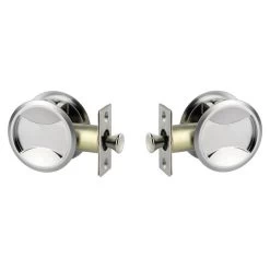 Lockwood 7450 Passage Cavity Sliding Door Non Latching - Chrome Plate - Display Pack