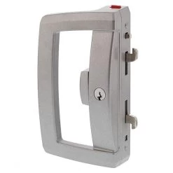 Lockwood 9A1A2-5P Onyx Patio Sliding Door Double Cylinder Lock - Silver
