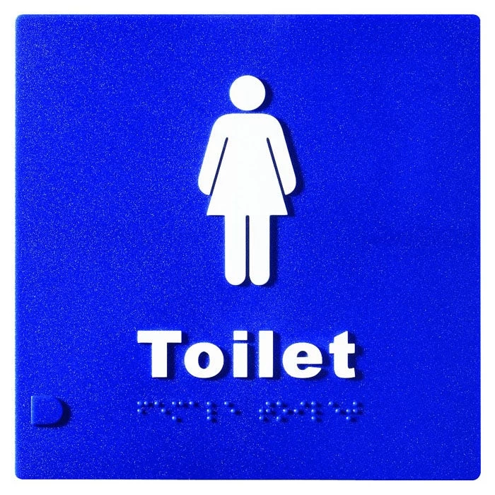 Lockwood BRS1701 Female Braille Sign - Blue And White - 220mm W 170mm H 3 Lockwood BRS1701 Female Braille Sign - Blue And White - 220mm W 170mm H