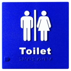 Lockwood BRS1703 Unisex Braille Sign - Blue And White - 220mm W 170mm H