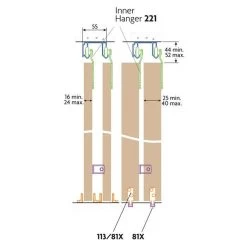 Lockwood HW18 Double Top Bi-Passing Double Door Kit - 1800mm -Security Door Locks lwhw18 2