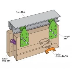 Lockwood HW18 Double Top Bi-Passing Double Door Kit - 1800mm -Security Door Locks lwhw18 3