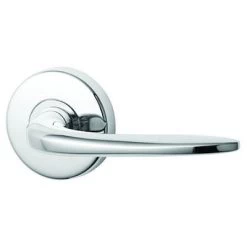 Lockwood VEL1-L1 Velocity Passage Lever Set On Large Round Rose - Satin Chrome Brushed - Display Pack