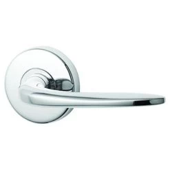 Lockwood VEL1-L1 Velocity Passage Lever Set On Large Round Rose - Satin Chrome Pearl - Display Pack