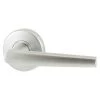 Lockwood VEL1-L2 Velocity Passage Lever Set On Large Round Rose - Satin Chrome Brushed - Display Pack -Security Door Locks lwvel1 l2scdp 1