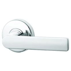 Lockwood VEL1-L3 Velocity Passage Lever Set On Large Round Rose - Chrome Plate - Display Pack